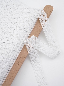 Кружево цв.белый, ш.25мм, хлопок-90%, п/э-10%, рис.117/1