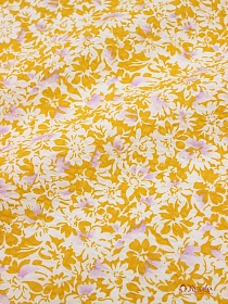 Импорт.хлопок Жатка "Весенний цвет" цв.оранжево-желтый, ш.1.33м, хлопок-100%, 90гр/м.кв