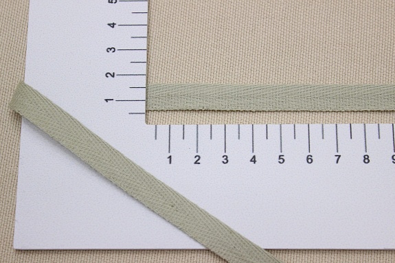 Лента киперная цв.бледный серо-оливковый, ш.10мм, хлопок-100%
