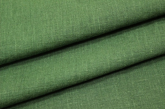 Лен костюмный с эффектом мятости цв.Т.зеленый папоротник, ш.1.45м, лен-100%, 250гр/м.кв