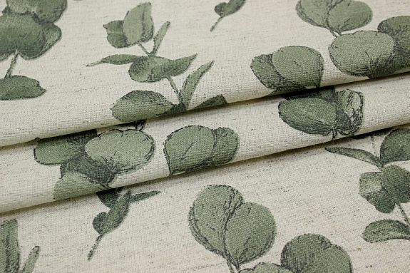 Мерный лоскут (ткань в отрезах)  Полулен "Аккорды эвкалипта" (на суровом), ш.1.5м, лен-30% хл-70%