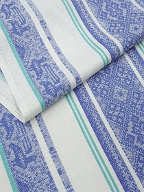 Холст полотенечный жаккард "Вышивка" цв.джинсовый, ш.0.5м, лен-30%, хл-70%, 210гр/м.кв