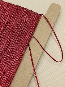 Шнур отделочный Сутаж из металлизированной нити, цв.красный с люрексом, 2.5мм
