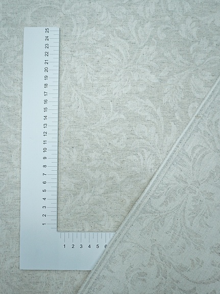 Полульняной жаккард "Перепев" цв.св.бежево-серый, ш.1.6м, лен-50%, хлопок-50%, 210гр/м.кв