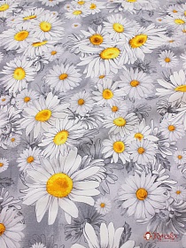 Перкаль "Ромашковое поле", ш.2.2м, хлопок-100%, 110гр/м.кв