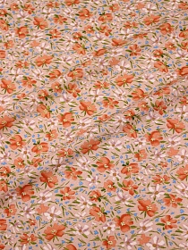 Штапель "Воздушная легкость" цв.розово-персиковый, ш.1.4м, вискоза-100%, 100гр/м.кв