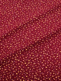 Микровельвет "Маленькие лютики на бордово-малиновом", СОРТ2, ш.1.1м, хлопок-100%, 130гр/м.кв 