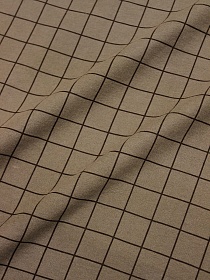 Теплый хлопок "Клетка на светло-кофейном", СОРТ2, ш.1.52м, хлопок-100%, 160гр/м.кв