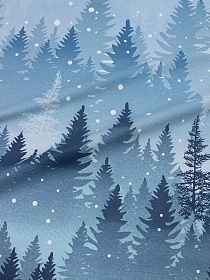 Перкаль "Дымка-лес" цв.сине-голубой, (комп),  ГОСТ, ш.2,2м, хлопок-100%, 110гр/м.кв