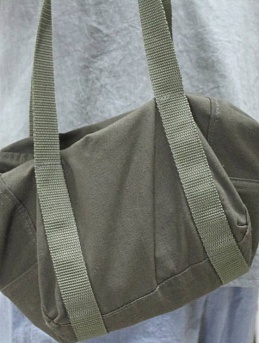 Сумка из саржи, ручки из ременной ленты 