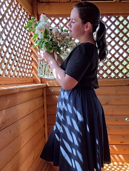 Юбка из льна с вискозой с эффектом мятости