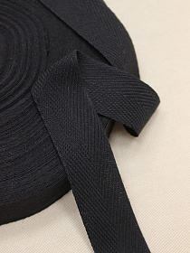 Лента киперная цв.черный с серым оттенком, ш.30мм, хлопок-50%, п/э-50%
