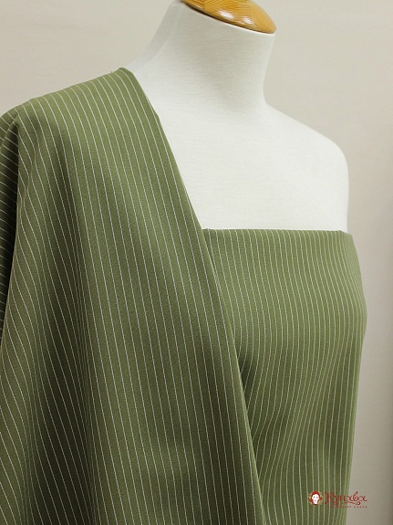 Пестрядь "Средняя полоска на т.болотно-зеленом", ш.1.4м, хлопок-95%, п/э-5%, 160гр/м.кв