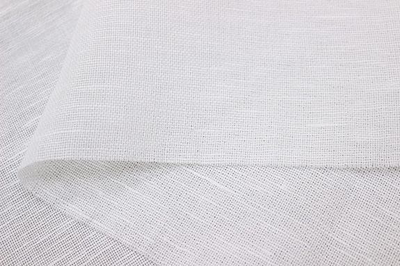 Полулен декоративный сетка цв.Белый, ш.1.5м, лен-53, хлопок-47%, 110гр/м.кв