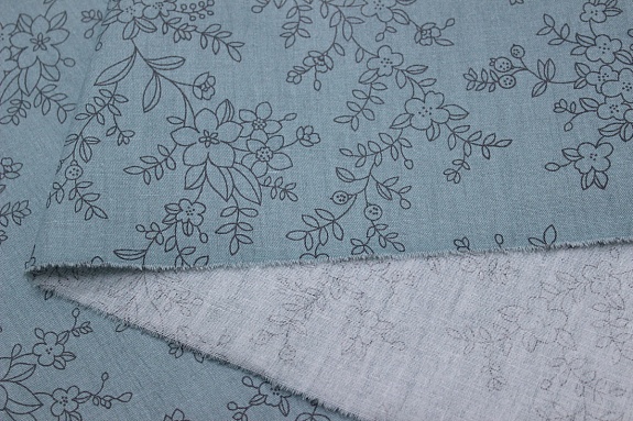 Сатин "Милати - монохром" цв.бирюзово-зеленая дымка, ш.1.60м, хлопок-100%, 110гр/м.кв