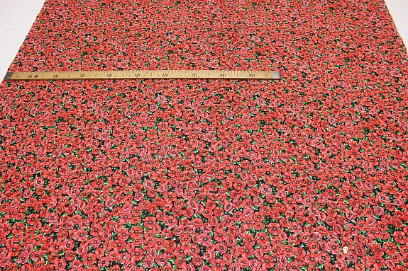 Бязь "Маки", ш.1.5м, хлопок-100%, 140гр/м.кв