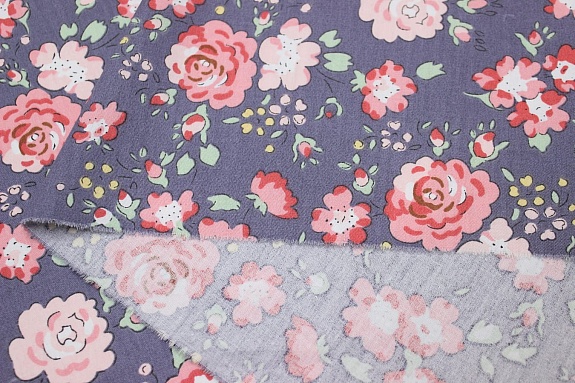 Сатин "Фания" цв.фиолетово-серый, ш.1.60м, хлопок-100%, 110гр/м.кв