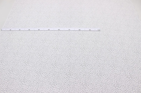 Штапель "Черные крапинки на белом", ш.1.45м, вискоза-100%, 105гр/м.кв