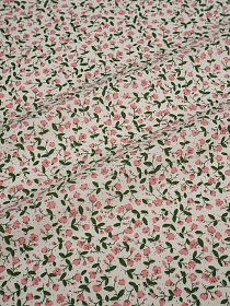 Теплый хлопок "Розовые лютики на молочном", ш.1.5м, хлопок-100%, 160гр/м.кв