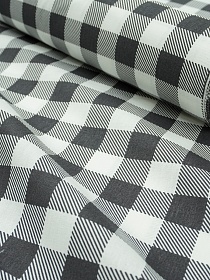 Поплин "Клетка" цв.черный/белый, ш.2.2м, хлопок-100%, 110гр/м.кв