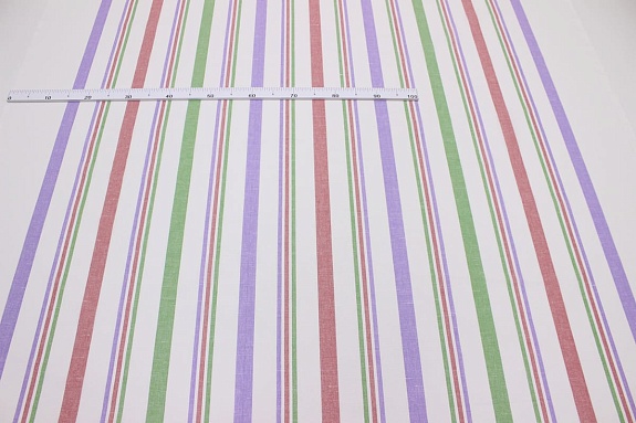 Полулен пестротканый "Полоски" цв.сиреневый/бордовый/зеленый, ш.1.5м, лен-30%, хл-70%, 135гр/м.кв