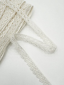 Кружево цв.ванильный, ш.12мм, хлопок-90%, п/э-10%, 10м, рис.071/2