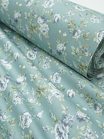 Сатин "Эбби" цв.св.серо-бирюзовый винтаж, ш.1.6м, хлопок-100%, 110гр/м.кв