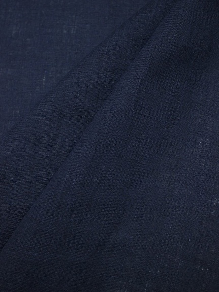 Лен сорочечный с эффектом мятости цв.Чернильный, СОРТ2, ш.1.45м, лен-100%, 125гр/м.кв