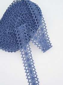 Кружево цв.винтажно-джинсовый, ш.19мм, хлопок-90%, п/э-10%, 10м, рис.047/21