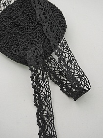 Кружево цв.черный, ш.25мм, хлопок-90%, п/э-10%, 10м, рис.044/26