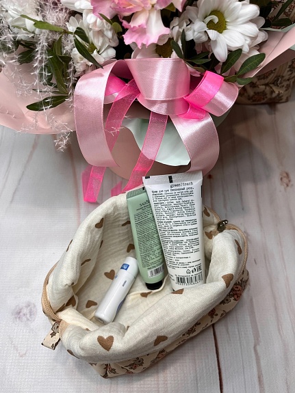 Набор косметичек из сатина и муслина