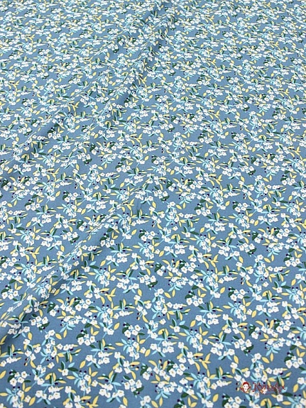 Штапель "Аурика" цв.лазурно-серый, ш.1.45м, вискоза-100%, 90гр/м.кв