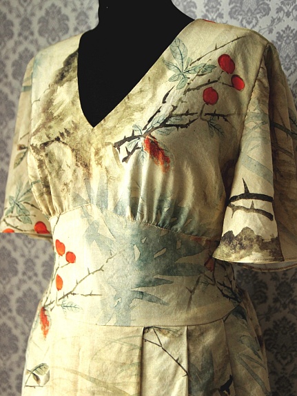 Платье из вискозного шифона "Сумеречный сад"