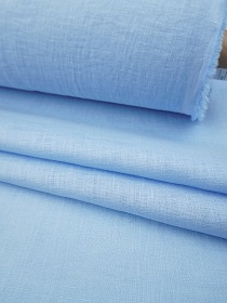 Лен сорочечный с эффектом мятости цв.Небесно-голубой, ш.1.45м, лен-100%, 125гр/м.кв
