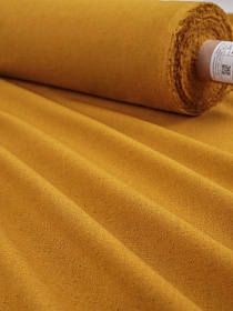 Полулен костюмный с эффектом мятости цв.Т.горчично-медовый, ш.1.5м, хлопок-70%, лен-30%, 160гр/м.кв