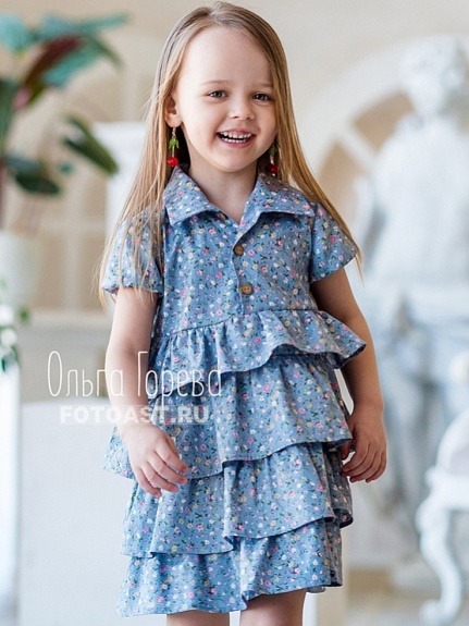 Детское платье из хлопка "Цветочный вьюнок"