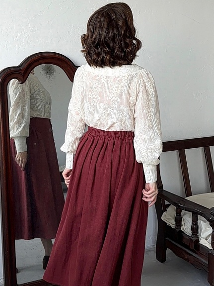 Юбка из крапивы цв.Бордовый с терракотовым оттенком