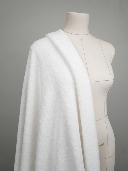 Махровая ткань Люкс цв.Белый, ш.1.5м, хлопок-100%, 550гр/м.кв