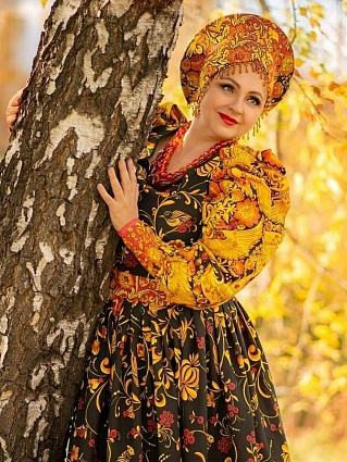 Платье из рогожки "Жар - птица"