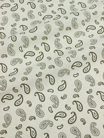 Полулен "Огуречный узор" (на суровом), ш.1.5м, лен-30%, хлопок-70%, 145гр/м.кв