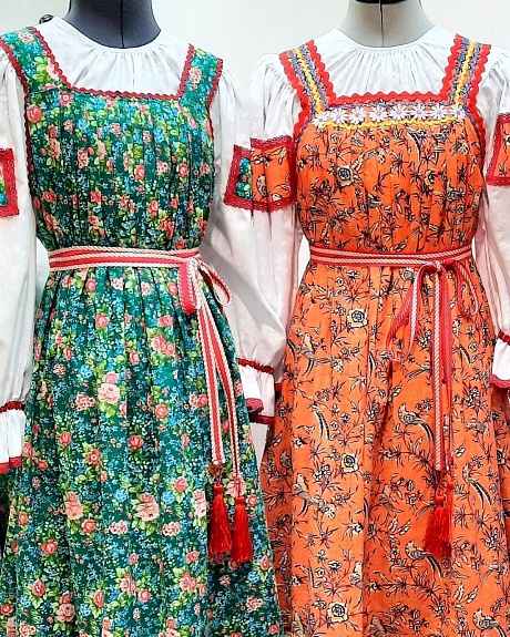 Сарафаны в народном стиле сценические из бязи