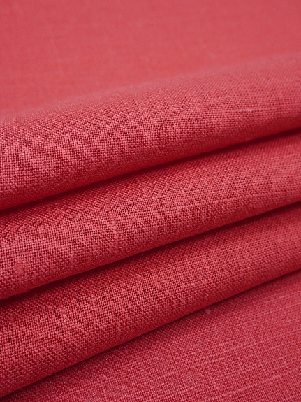 Лен костюмный с умягчением цв.Винтажно-красный, ш.1.5м, лен-100%, 190гр/м.кв