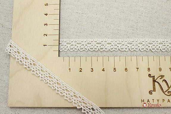 Кружево цв.ванильный, ш.12мм, хлопок-90%, п/э-10%, рис.071/2