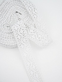 Кружево цв.белый, ш.27мм, хлопок-90%, п/э-10%, 10м, рис.101/1