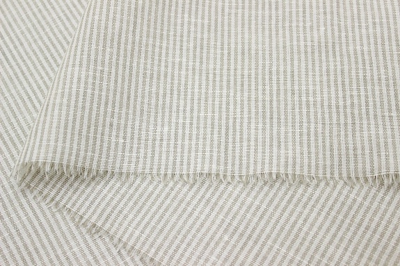 Полулен "Мелкая бежевая полоска", ш.1.5м, лен-55%, хлопок-45%, 150гр/м.кв