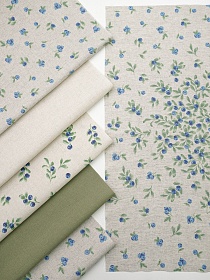 Набор тканей для рукоделия "Полулён: Черничка", 63*45 см, 6 шт