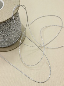 Шнур металлизированный, цв.серебро, 1.9мм, п/э 17%; метанит 83%