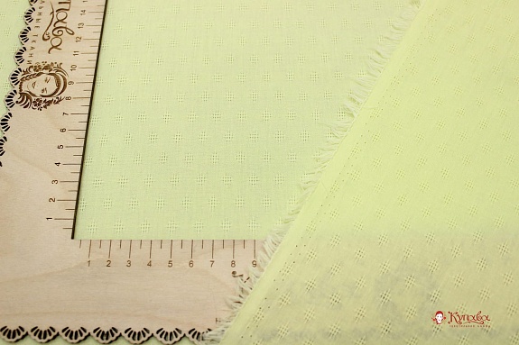 Фактурный хлопок "Ромбики мережка" цв.светлый лимон, ш.1.45 м, батист, хлопок-100%, 60гр/м.кв