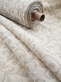 Полульняной жаккард "Злато" цв.суровый, ш.2.2м, лен-82%, хлопок-18%, 280гр/м.кв