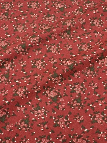 Теплый хлопок "Мелкое соцветие на красно-терракотовом", ВИД2, ш.1.45м, хлопок-100%, 160гр/м.кв